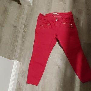 NWOT Torrid Red Jeans Size 22R Jeggings